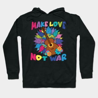 Make Love Not War Groovy 60's 70's Hippie Art Hoodie